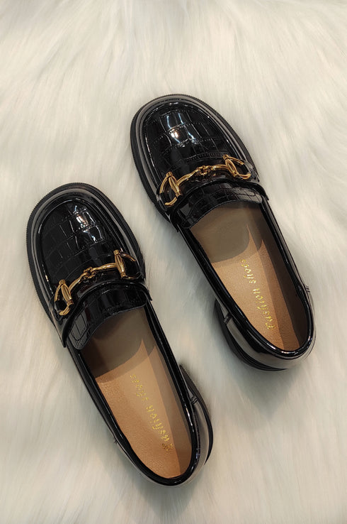 Round Toe Chunky Block Heeled Loafers